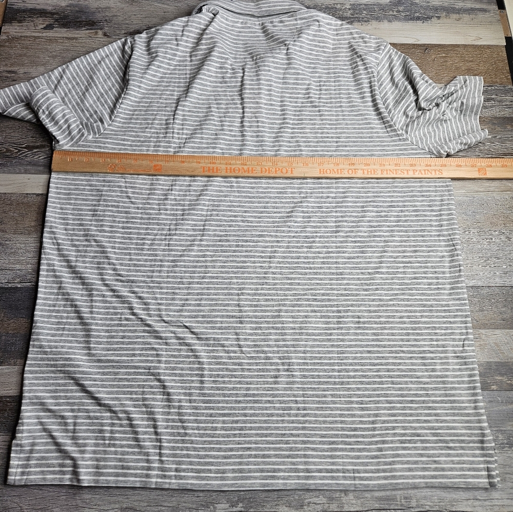 Polo Ralph Lauren Men's Polo Shirt NEW Classic Fit Grey And White Stripes XL - Picture 7 of 8